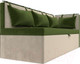 Миниатюра изображения товара Уголок кухонный мягкий Лига Диванов Метро правый / 105023 (микровельвет зеленый/бежевый)