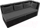 Миниатюра изображения товара Уголок кухонный мягкий Лига Диванов Метро правый / 105032 (велюр серый/черный)
