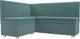 Миниатюра изображения товара Уголок кухонный мягкий Лига Диванов Уют левый / 109625L (велюр бирюзовый)