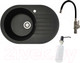 Миниатюра изображения товара Мойка кухонная со смесителем БелЭворс Rondo L + смеситель W74004-2 + дозатор L405F (черный)