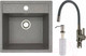 Миниатюра изображения товара Мойка кухонная со смесителем БелЭворс Rio + смеситель W74004-9 + дозатор L405-1 (серый/сатин)