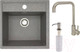 Миниатюра изображения товара Мойка кухонная со смесителем БелЭворс Rio + смеситель W4998-4 + дозатор L405-1 (серый/сатин)