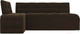 Миниатюра изображения товара Уголок кухонный мягкий Лига Диванов Люксор левый / 28603L (микровельвет коричневый)