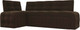 Миниатюра изображения товара Уголок кухонный мягкий Лига Диванов Люксор левый / 28603L (микровельвет коричневый)