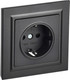 Миниатюра изображения товара Розетка IEK Brite BR-R14-16-K02-F (черный)