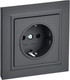Миниатюра изображения товара Розетка IEK Brite BR-R14-16-K53-F (графит)
