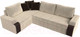 Миниатюра изображения товара Диван угловой Лига Диванов Николь левый / 29377L (микровельвет бежевый/экокожа коричневый)