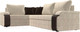 Миниатюра изображения товара Диван угловой Лига Диванов Николь левый / 29377L (микровельвет бежевый/экокожа коричневый)