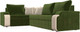 Миниатюра изображения товара Диван угловой Лига Диванов Николь левый / 29378L (микровельвет зеленый/экокожа бежевый)