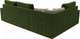 Миниатюра изображения товара Диван угловой Лига Диванов Николь левый / 29378L (микровельвет зеленый/экокожа бежевый)