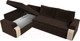 Миниатюра изображения товара Диван угловой Лига Диванов Николь левый / 29379L (микровельвет коричневый/экокожа бежевый)