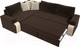 Миниатюра изображения товара Диван угловой Лига Диванов Николь левый / 29379L (микровельвет коричневый/экокожа бежевый)