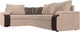 Миниатюра изображения товара Диван угловой Лига Диванов Николь левый / 102970L (велюр бежевый/экокожа коричневый)