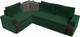 Миниатюра изображения товара Диван угловой Лига Диванов Николь левый / 102973L (велюр зеленый/экокожа коричневый)