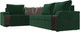 Миниатюра изображения товара Диван угловой Лига Диванов Николь левый / 102973L (велюр зеленый/экокожа коричневый)