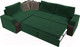 Миниатюра изображения товара Диван угловой Лига Диванов Николь левый / 102973L (велюр зеленый/экокожа коричневый)