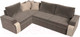 Миниатюра изображения товара Диван угловой Лига Диванов Николь левый / 102975L (велюр коричневый/экокожа бежевый)