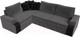 Миниатюра изображения товара Диван угловой Лига Диванов Николь левый / 102976L (велюр серый/экокожа черный)