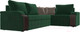 Миниатюра изображения товара Диван угловой Лига Диванов Николь правый / 102973 (велюр зеленый/экокожа коричневый)