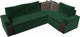 Миниатюра изображения товара Диван угловой Лига Диванов Николь правый / 102973 (велюр зеленый/экокожа коричневый)