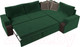 Миниатюра изображения товара Диван угловой Лига Диванов Николь правый / 102973 (велюр зеленый/экокожа коричневый)