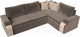 Миниатюра изображения товара Диван угловой Лига Диванов Николь правый / 102975 (велюр коричневый/экокожа бежевый)