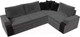 Миниатюра изображения товара Диван угловой Лига Диванов Николь правый / 102976 (велюр серый/экокожа черный)