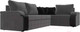 Миниатюра изображения товара Диван угловой Лига Диванов Николь правый / 102976 (велюр серый/экокожа черный)