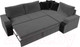 Миниатюра изображения товара Диван угловой Лига Диванов Николь правый / 102976 (велюр серый/экокожа черный)