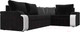 Миниатюра изображения товара Диван угловой Лига Диванов Николь правый / 102977 (велюр черный/экокожа белый)