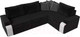 Миниатюра изображения товара Диван угловой Лига Диванов Николь правый / 102977 (велюр черный/экокожа белый)