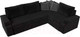 Миниатюра изображения товара Диван угловой Лига Диванов Николь правый / 116738 (велюр черный/экокожа черный)