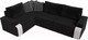 Миниатюра изображения товара Диван угловой Лига Диванов Николь левый / 102977L (велюр черный/экокожа белый)