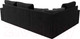 Миниатюра изображения товара Диван угловой Лига Диванов Николь левый / 102977L (велюр черный/экокожа белый)