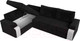 Миниатюра изображения товара Диван угловой Лига Диванов Николь левый / 102977L (велюр черный/экокожа белый)
