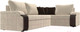 Миниатюра изображения товара Диван угловой Лига Диванов Николь правый / 29377 (микровельвет бежевый/экокожа коричневый)