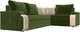 Миниатюра изображения товара Диван угловой Лига Диванов Николь правый / 29378 (микровельвет зеленый/экокожа бежевый)