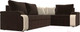 Миниатюра изображения товара Диван угловой Лига Диванов Николь правый / 29379 (микровельвет коричневый/экокожа бежевый)
