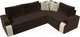 Миниатюра изображения товара Диван угловой Лига Диванов Николь правый / 29379 (микровельвет коричневый/экокожа бежевый)