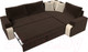Миниатюра изображения товара Диван угловой Лига Диванов Николь правый / 29379 (микровельвет коричневый/экокожа бежевый)