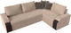 Миниатюра изображения товара Диван угловой Лига Диванов Николь правый / 102970 (велюр бежевый/экокожа коричневый)