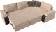 Миниатюра изображения товара Диван угловой Лига Диванов Николь правый / 102970 (велюр бежевый/экокожа коричневый)