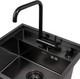 Миниатюра изображения товара Мойка кухонная со смесителем Arfeka AF PVD Nano 52x49 + AF FSS304 + ZP DS (Black)