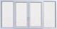 Миниатюра изображения товара Балконная рама Provedal Раздвижная деленная на 4 части 4 створки сдвижные 1 стекло (1100x2700)