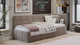 Миниатюра изображения товара Кровать-тахта ТриЯ Грей c мягкой обивкой с ПМ 80x200 (велюр Galaxy серо-бежевый)