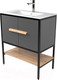 Миниатюра изображения товара Тумба под умывальник Дабер 010 WeltWasser Deilbach 7517-70/ Т10.7W.2.4 (черный/серый/дуб канзас коричневый)