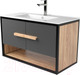 Миниатюра изображения товара Тумба под умывальник Дабер 009 WeltWasser Deilbach 7517-80 / Т9.8W.2.4 (черный/серый/дуб канзас коричневый)