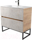 Миниатюра изображения товара Тумба под умывальник Дабер 012 WeltWasser Deilbach 7517-60 / Т12.6W.2.7 (дуб канзас коричневый/бетон чикаго)
