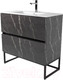 Миниатюра изображения товара Тумба под умывальник Дабер 012 WeltWasser Deilbach 7517-60 / Т12.6W.2.12Ч (мрамор черный/черный)