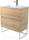 Миниатюра изображения товара Тумба под умывальник Дабер 012 WeltWasser Deilbach 7517-80 / Т12.8W.1.6Б (дуб канзас коричневый/белый)